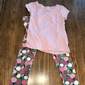 Pink Shirt and Legging Outfit.
